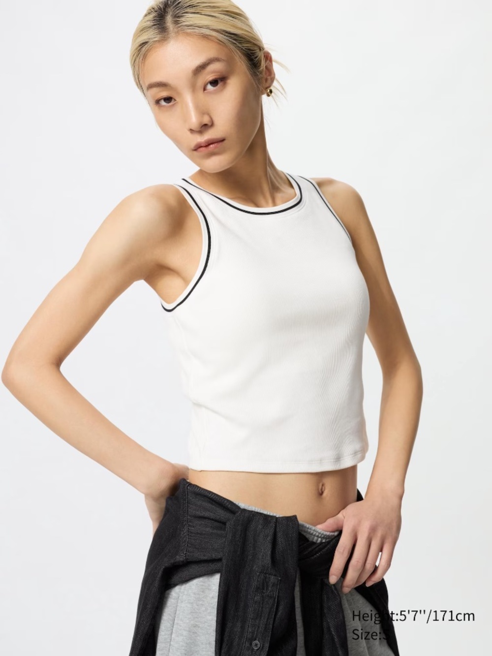 Uniqlo Ribbed Cropped Sleeveless Bra Top